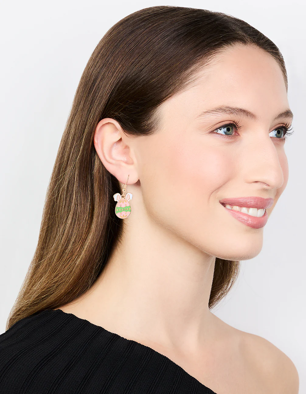 Gold Bunny Ear & Easter Egg Drop Earrings - Image 3