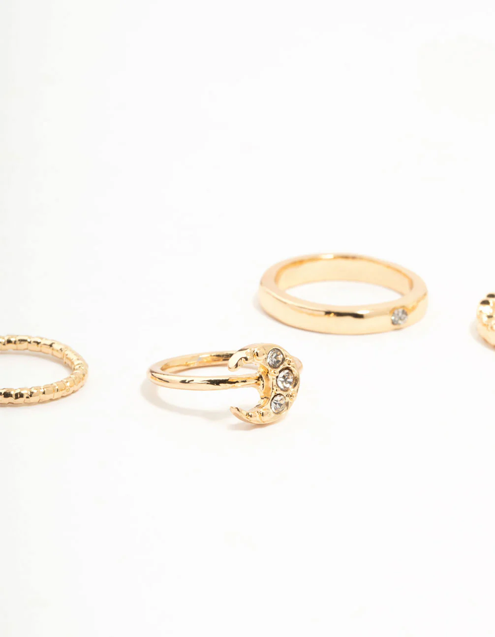 Gold Celestial & Sleek Mixed Rings 8-Pack - Image 2