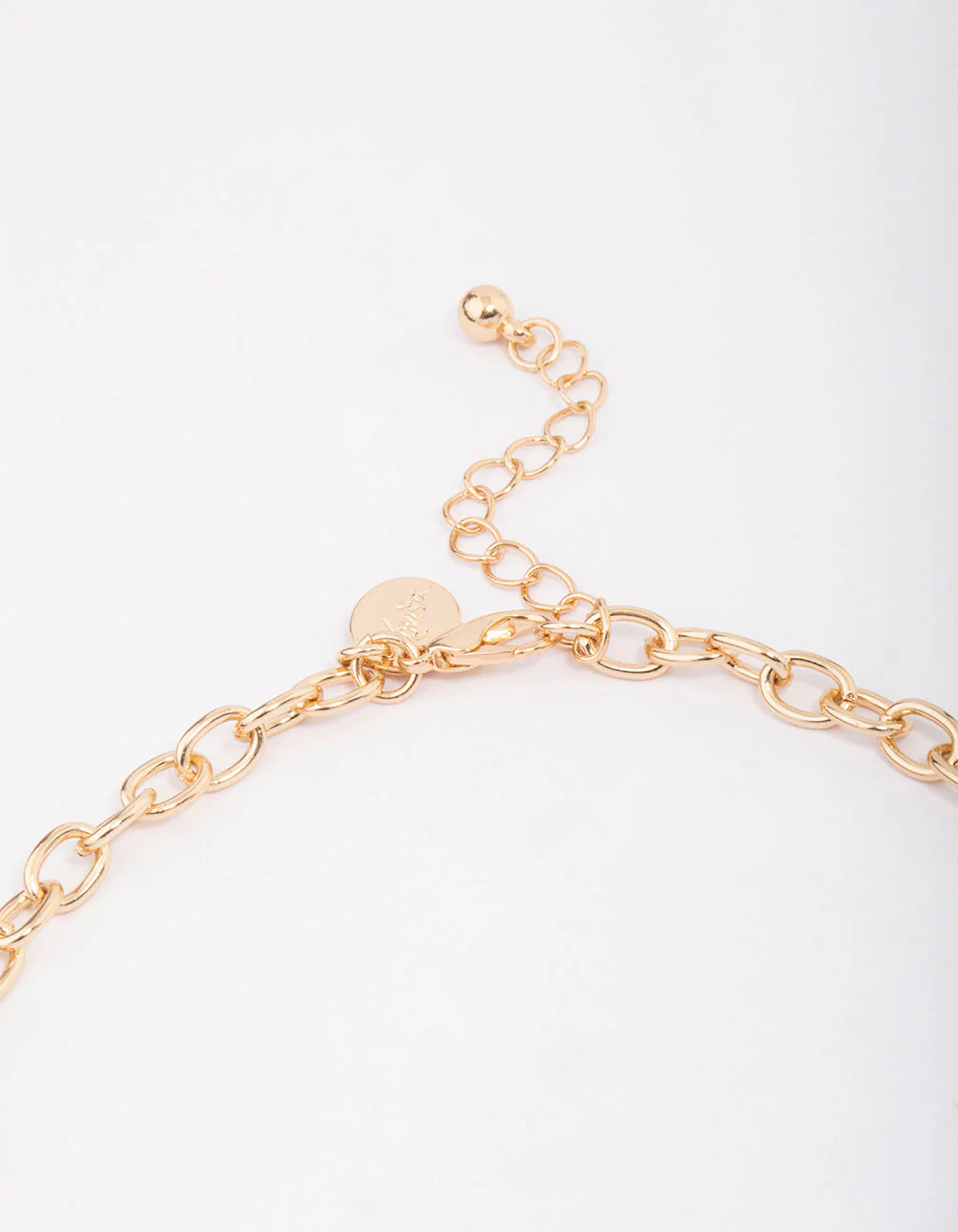 Gold Chain Detail Flower Pendant Necklace - Image 3