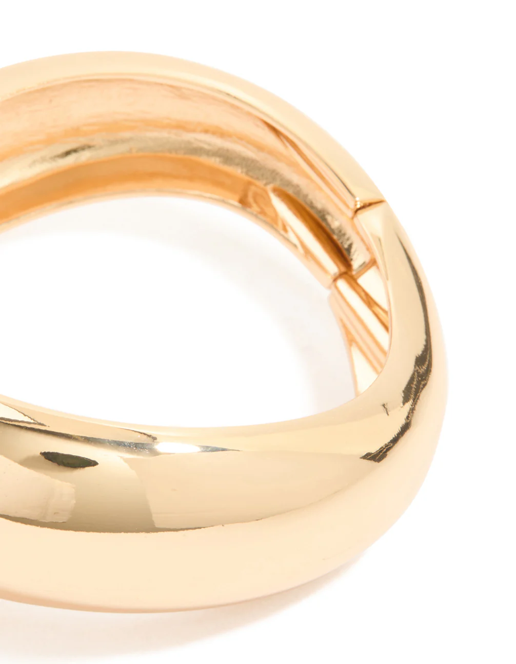 Gold Chunky Wave Hinged Bangle - Image 4