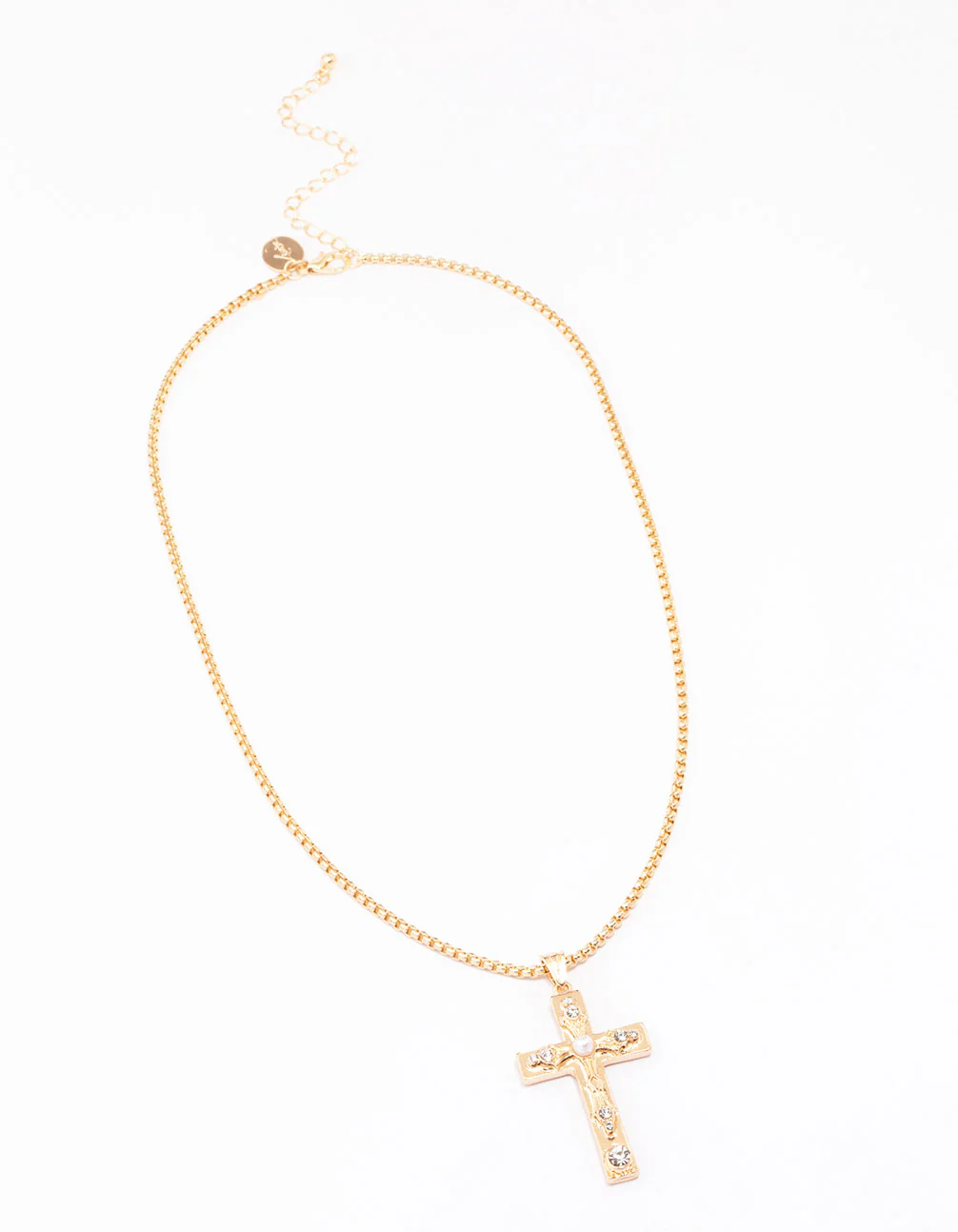 Gold Cross Pendant Necklace - Image 2
