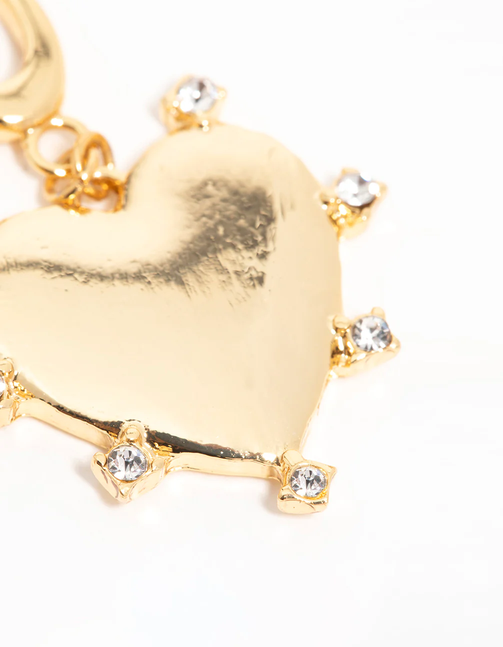 Gold Plated  Cubic Zirconia Outer Heart Charm - Image 3