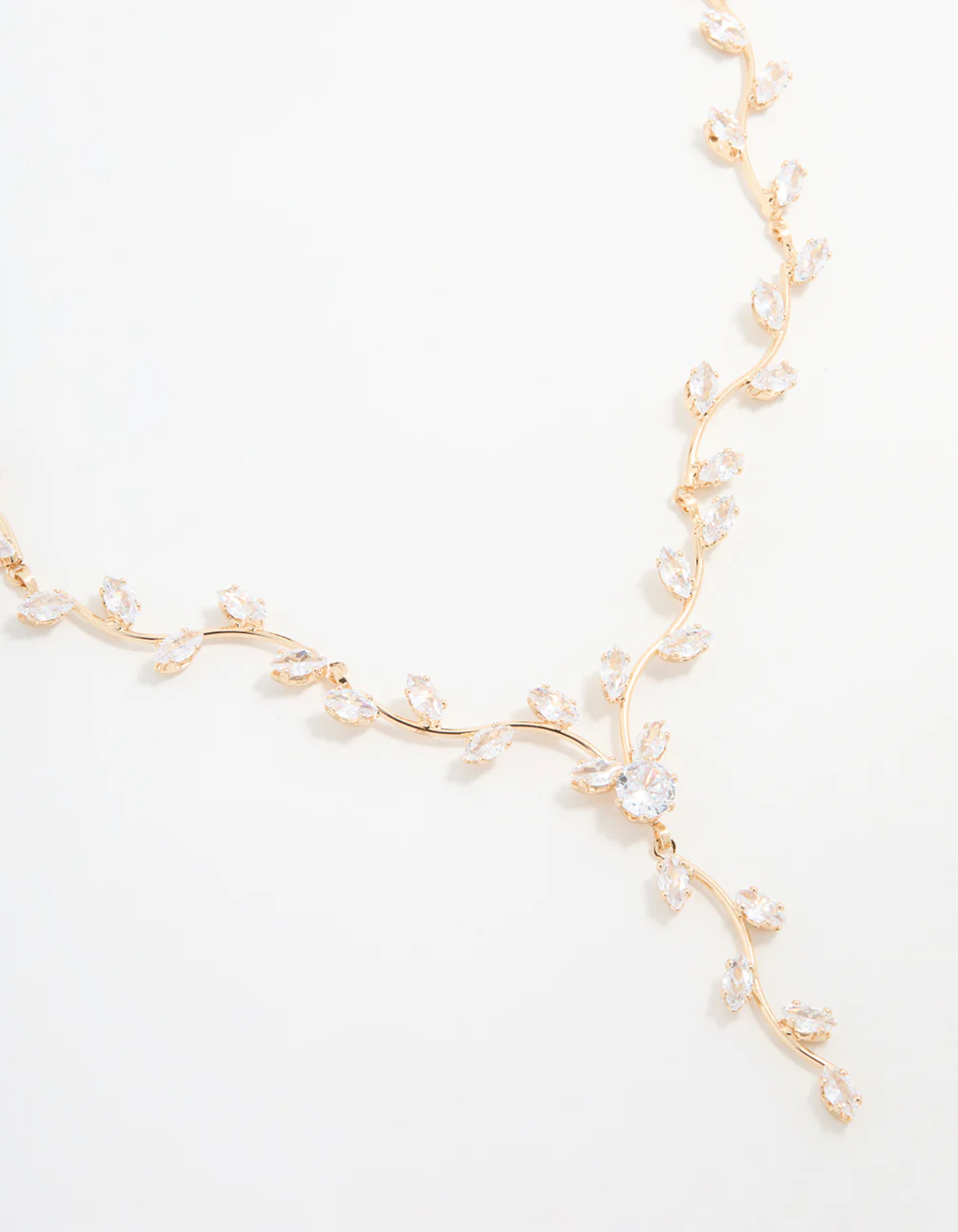 Gold Cubic Zirconia Vine Y-Necklace - Image 2