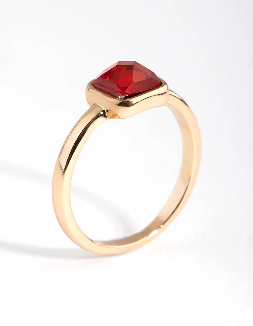 Gold Cushion Ruby Stone Ring - Image 3