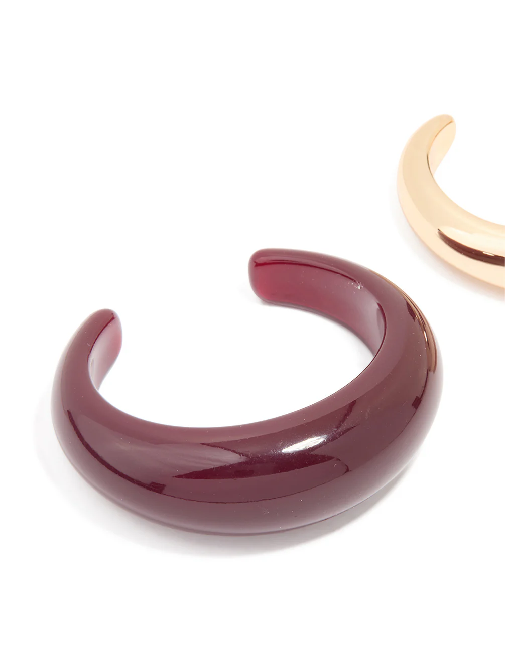 Gold & Dark Red Acrylic Bubble Wrist Cuffs 2-Pack - Image 2