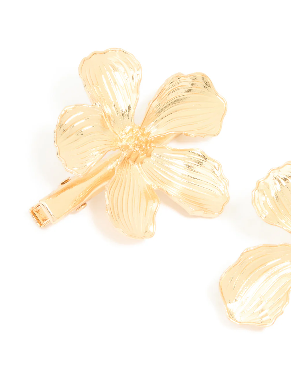 Gold Detailed Flower Claw Clips 2-Pack - Image 2