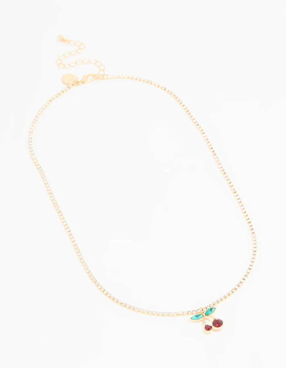 Gold Diamante Cherry Chain Necklace - Image 2