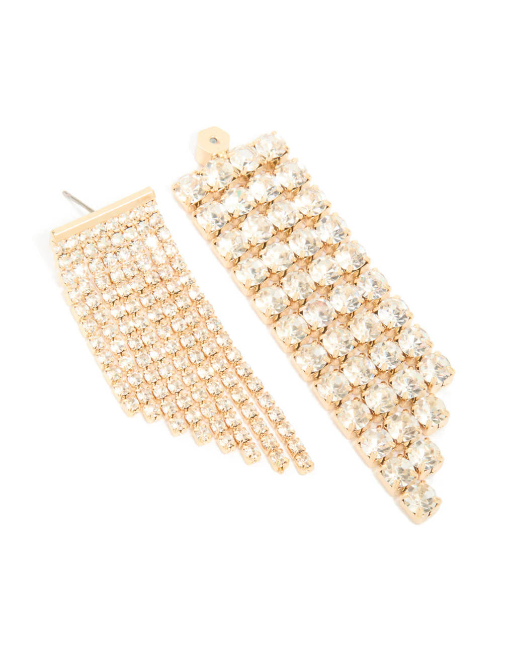 Gold Diamante Cupchain Drop Earrings - Image 5
