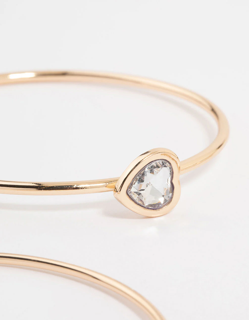 Gold Diamante Heart Bangles 3-Pack - Image 3