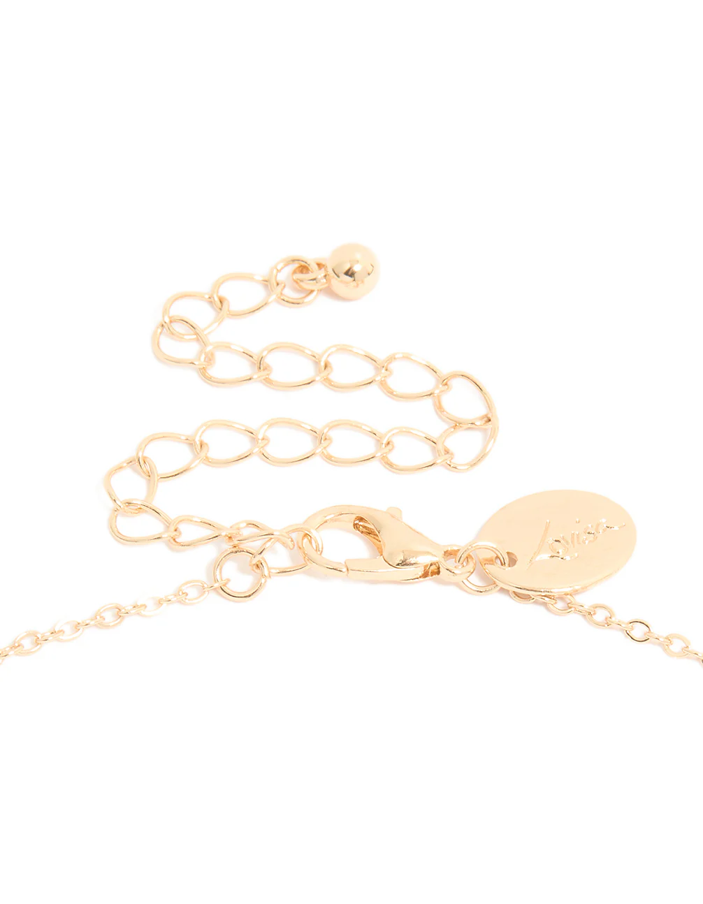 Gold Diamante Heart Link Necklace - Image 5