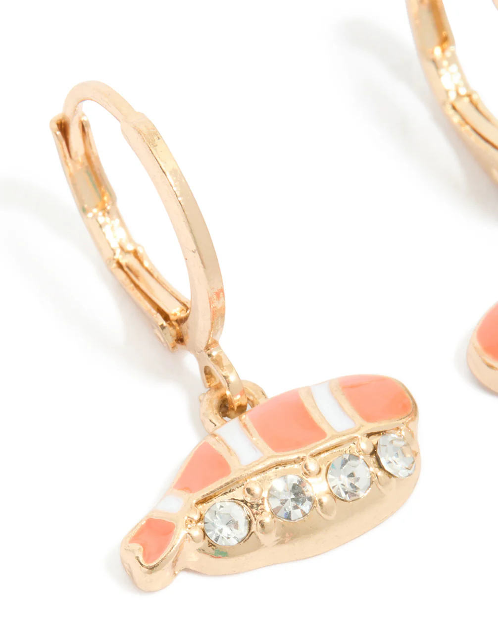 Gold Diamante Sashimi Huggie Earrings - Image 3