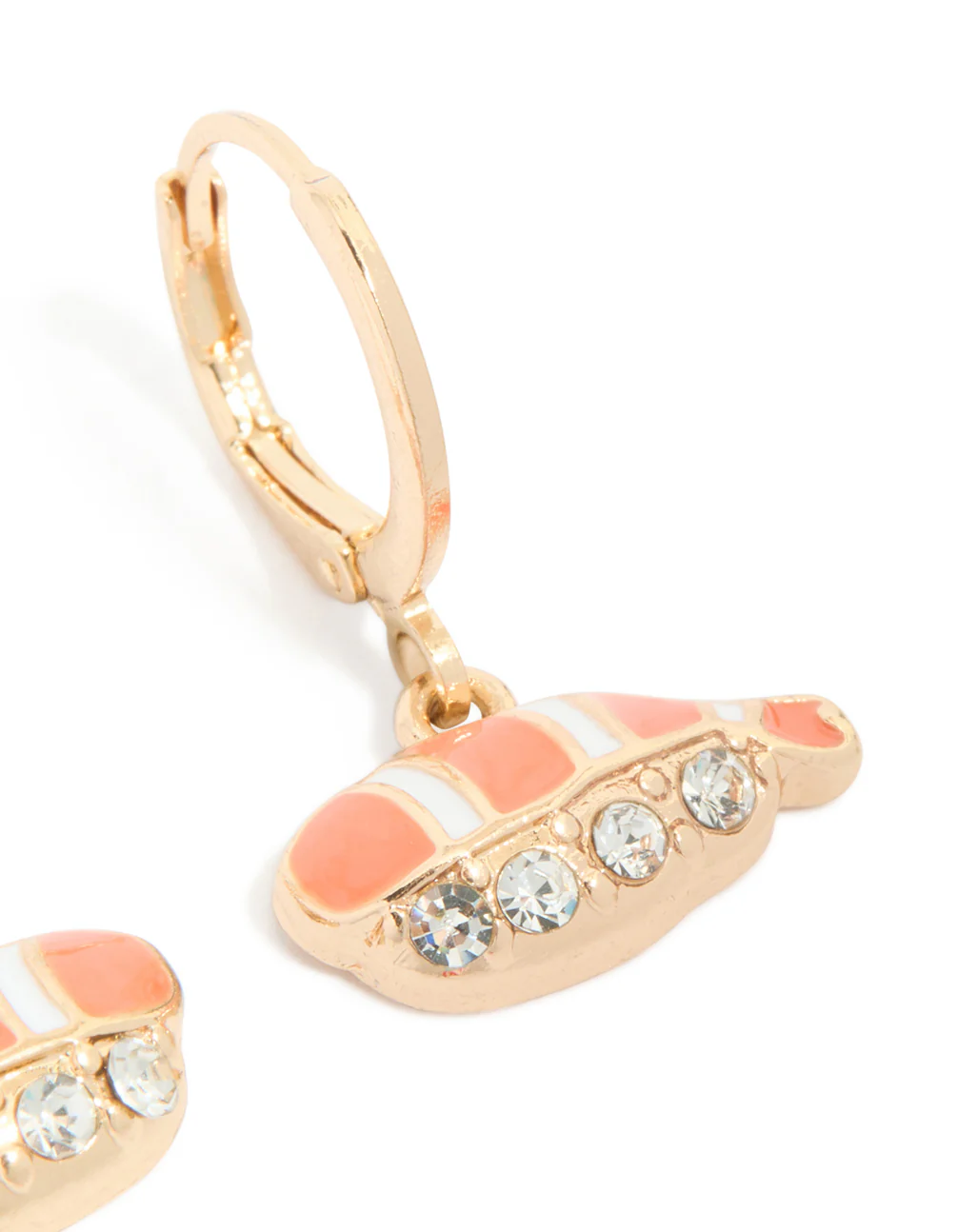 Gold Diamante Sashimi Huggie Earrings - Image 4