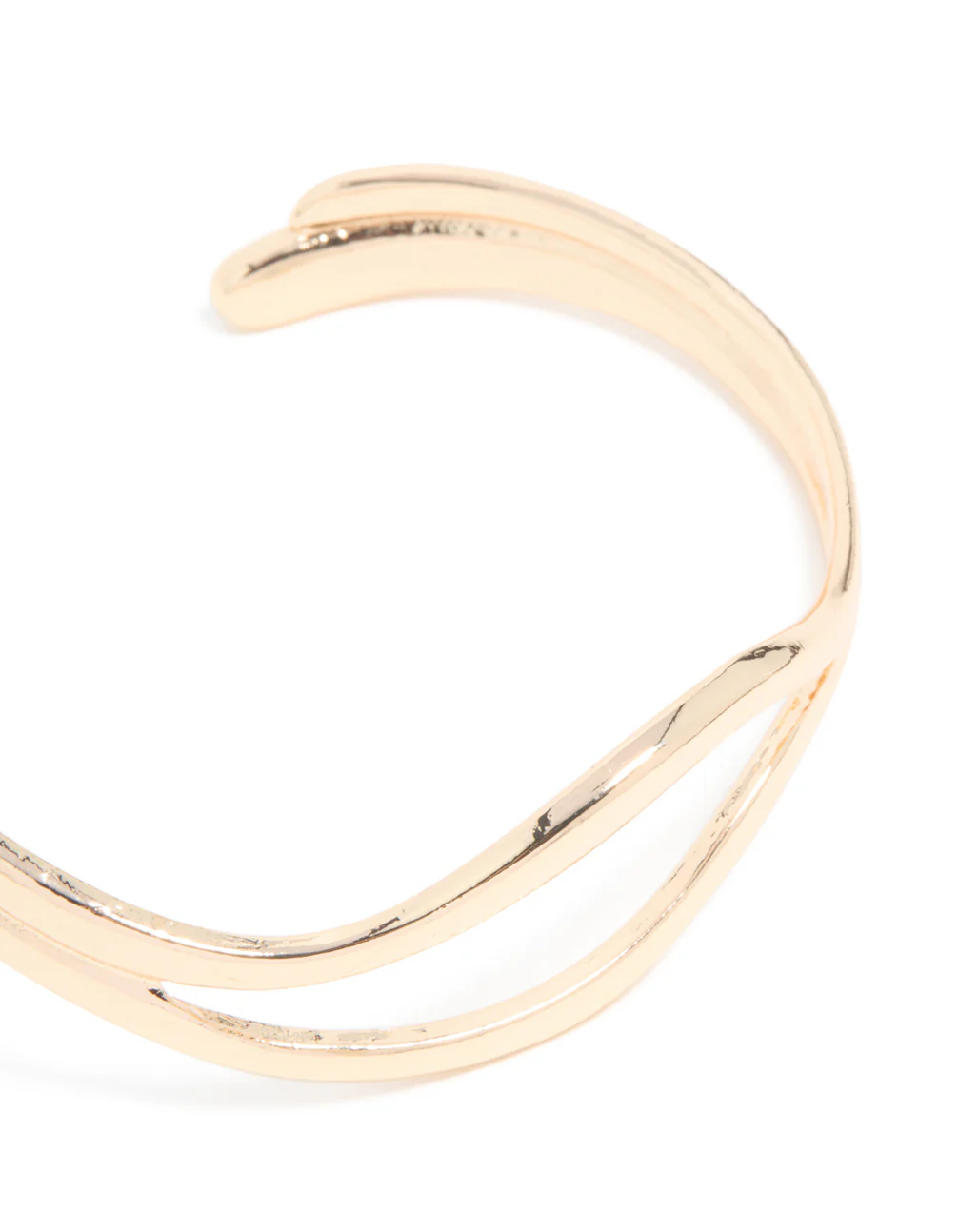 Gold Double Layered Wavy Wrist Cuff - Image 2