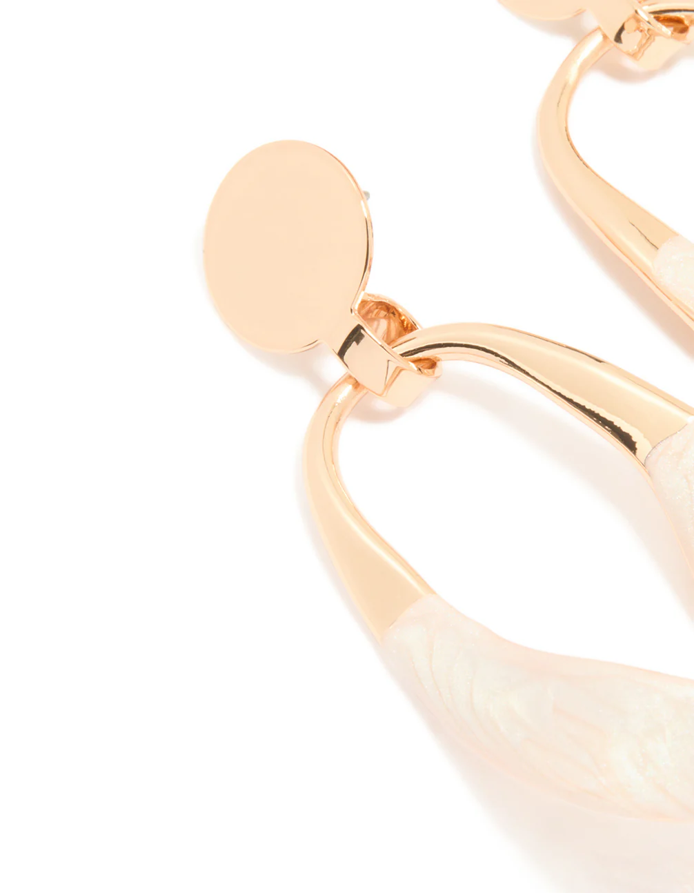 Gold Enamel Drop Earrings - Image 2