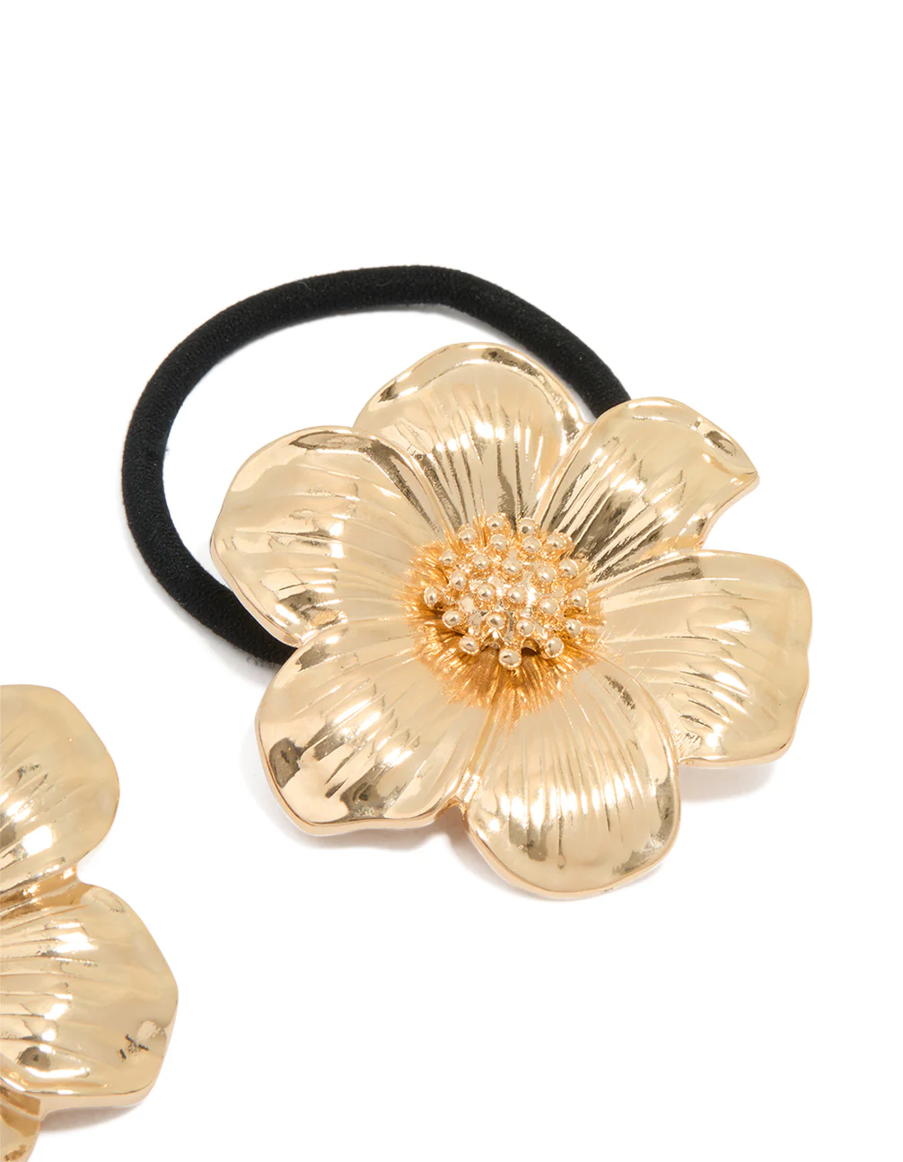 Gold Flower Detail Hair Ties 2-Pack - Image 3