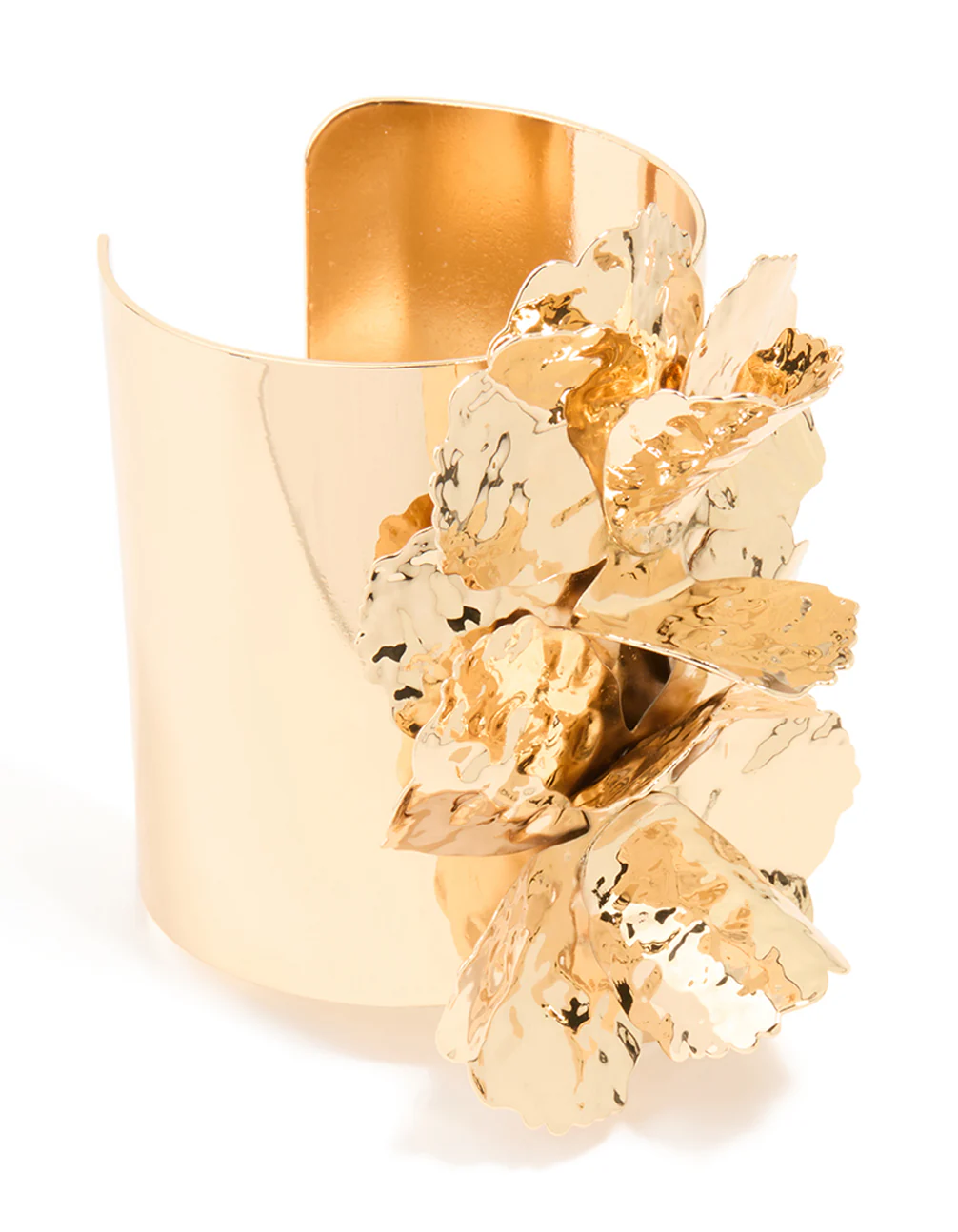 Gold Flower Statement Wrist Cuff