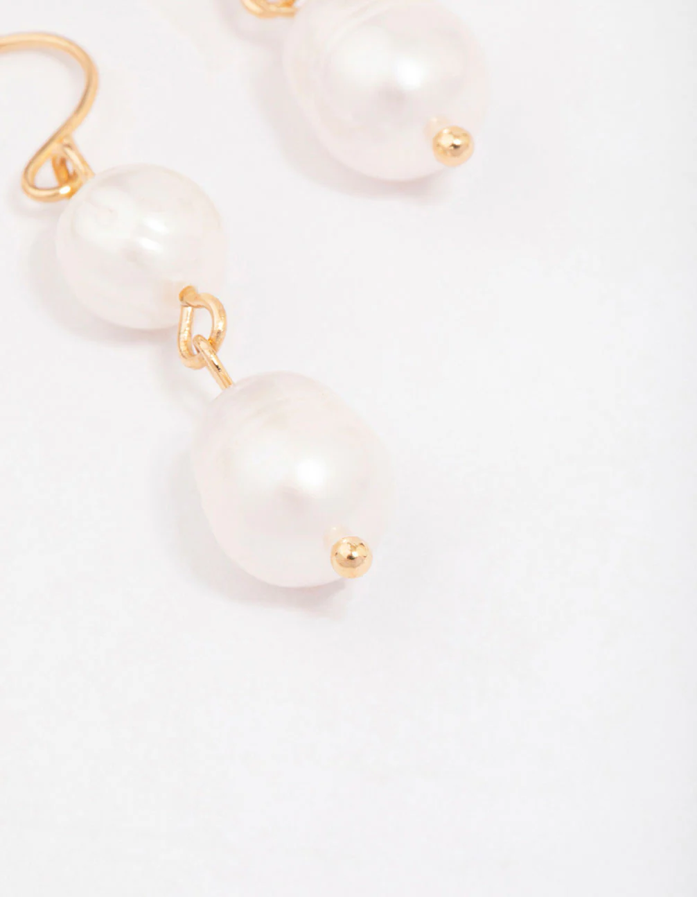 Gold Freshwater Pearl Drop Earrings - Image 2