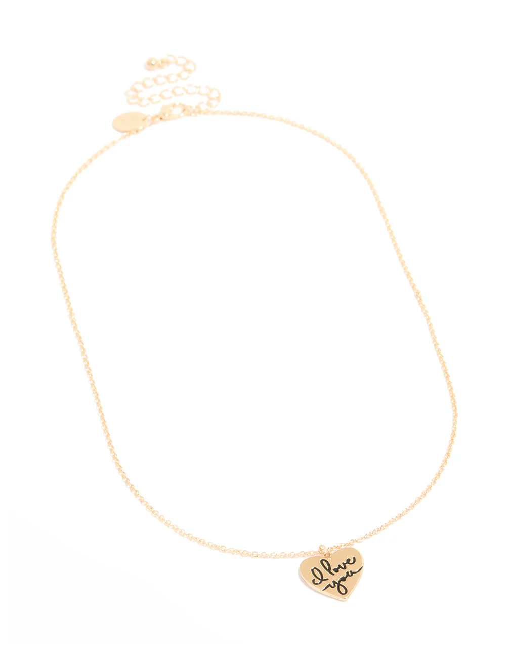 Gold 'I Love You' Heart Necklace - Image 4