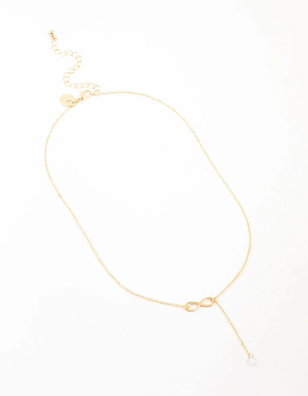 Gold Infinity Diamante Y-Necklace - Image 2