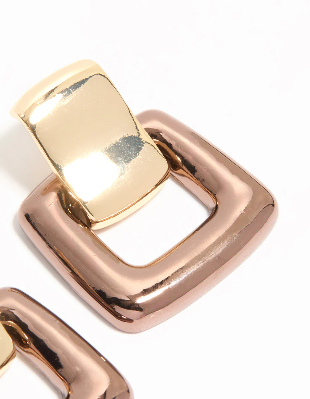 Gold Large Doorknocker Stud Earrings - Image 5