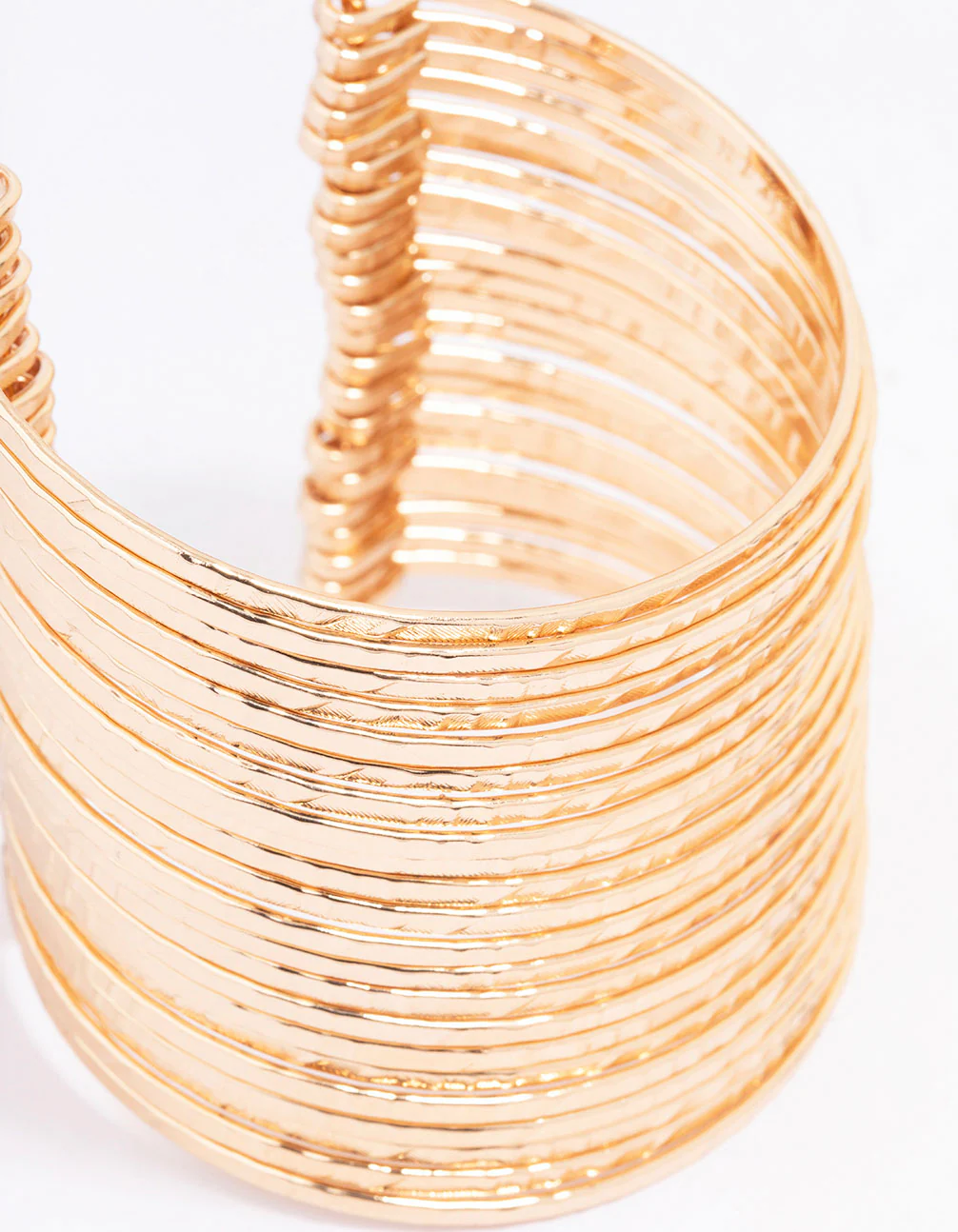 Gold Large Textured Wrist Cuff - Image 2