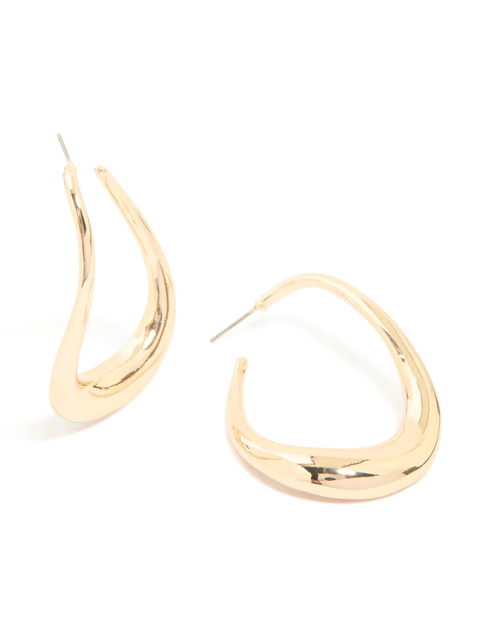Gold Medium 3D Round Stud Earrings