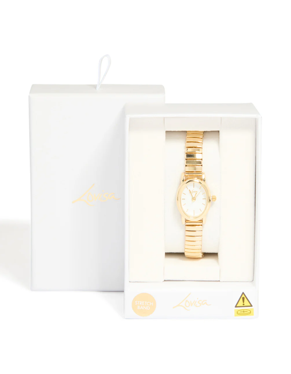 Gold Mini Oval Stretch Watch - Image 3