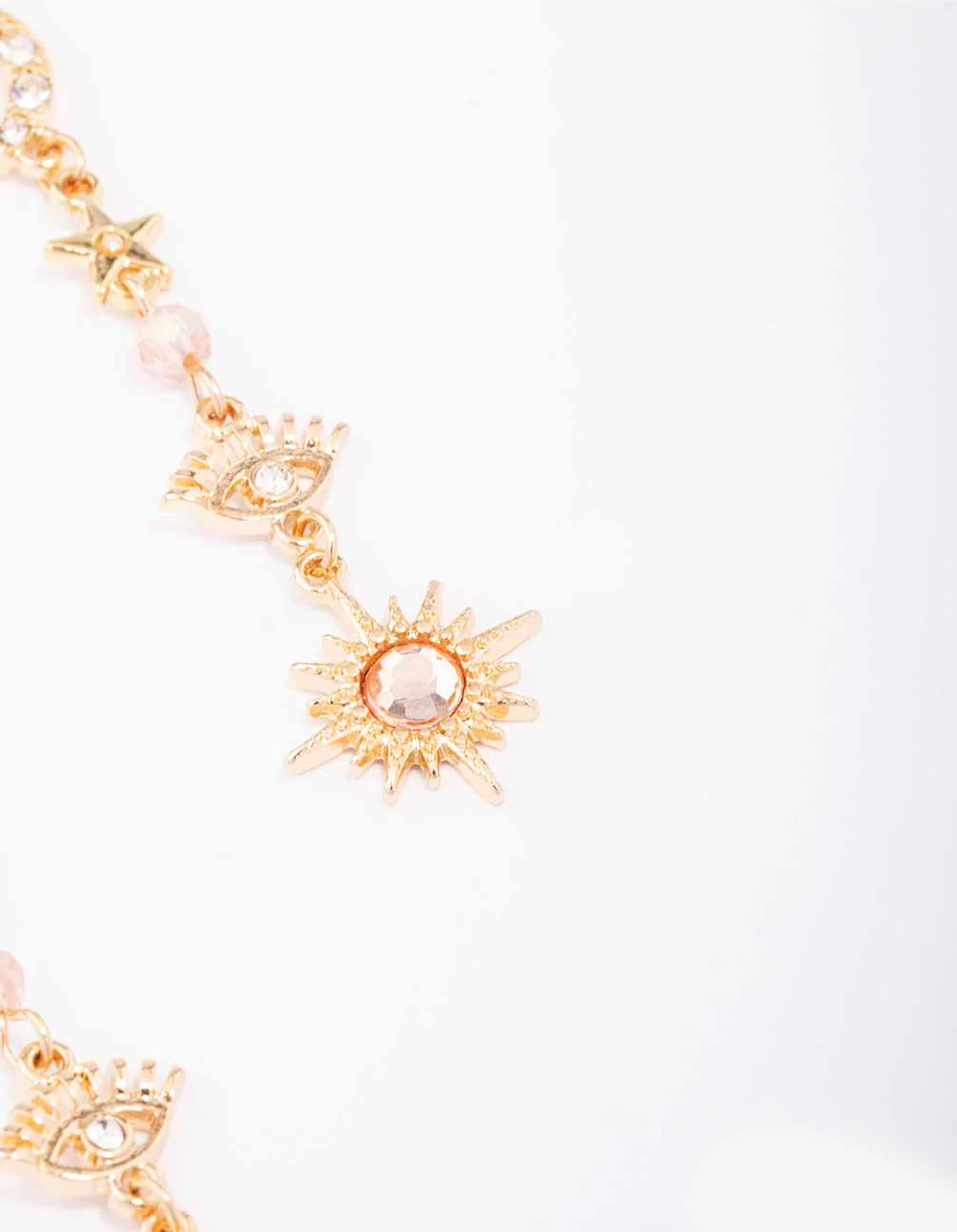 Gold Mixed Celestial Diamante Drop Earrings - Image 3