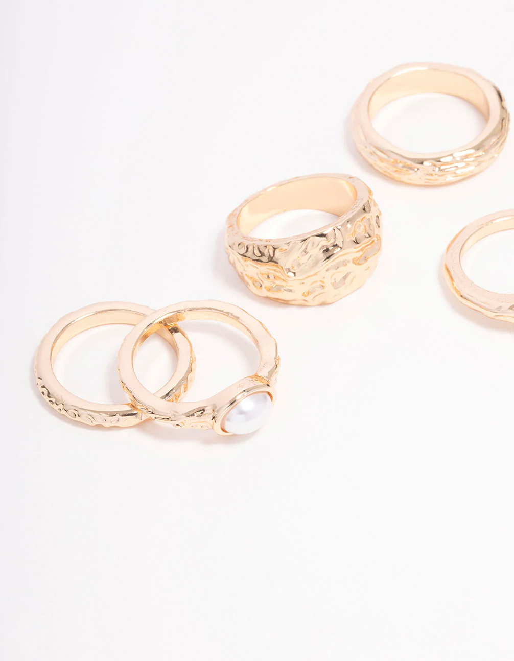 Gold Mixed Stone Ornate Ring 5-Pack - Image 2