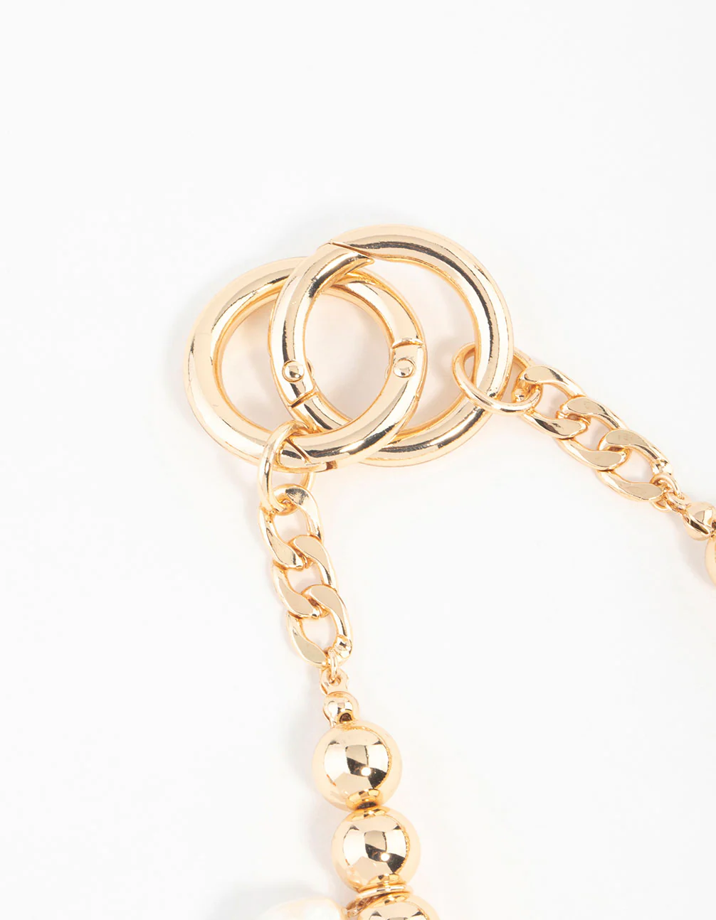 Gold Bow, Flower & Heart Charm Keychain - Image 3