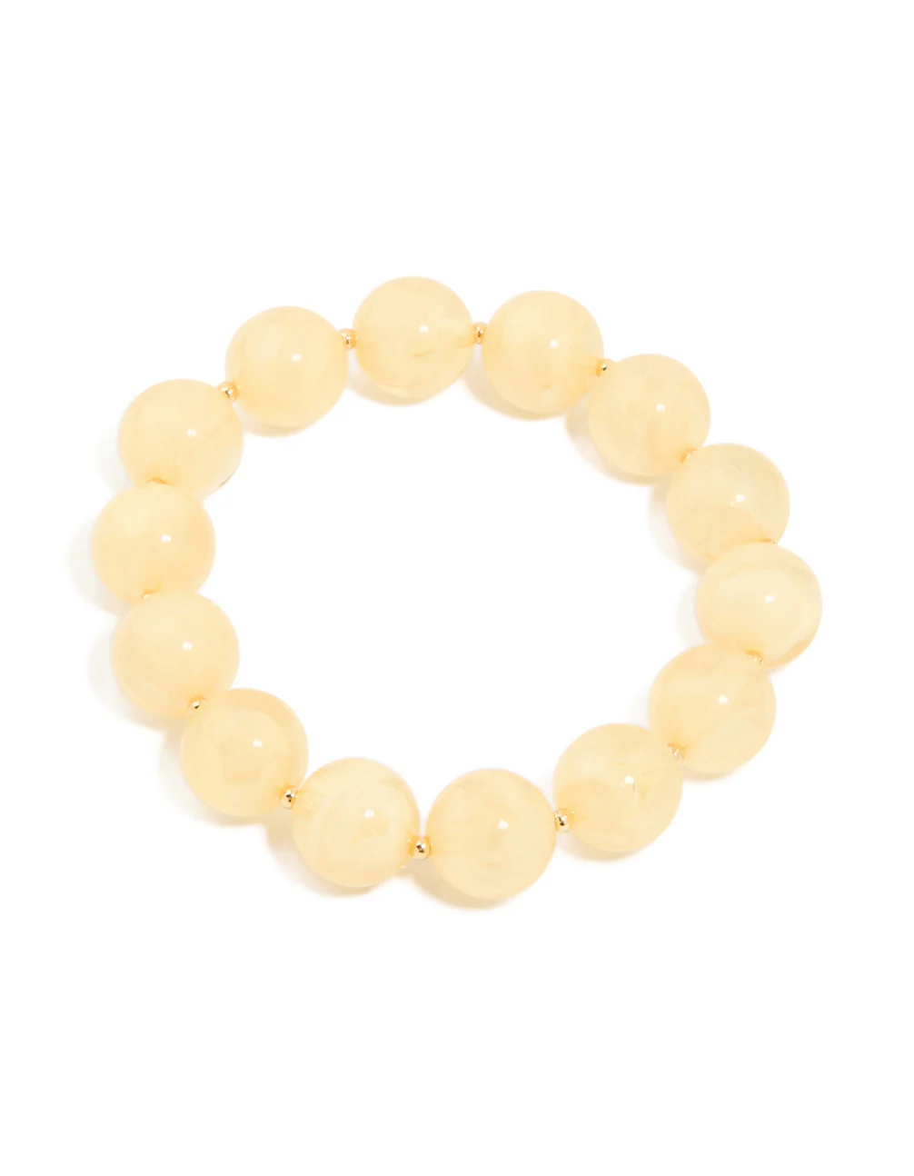 Gold Neutral Acrylic Beaded Stretch Bracelet