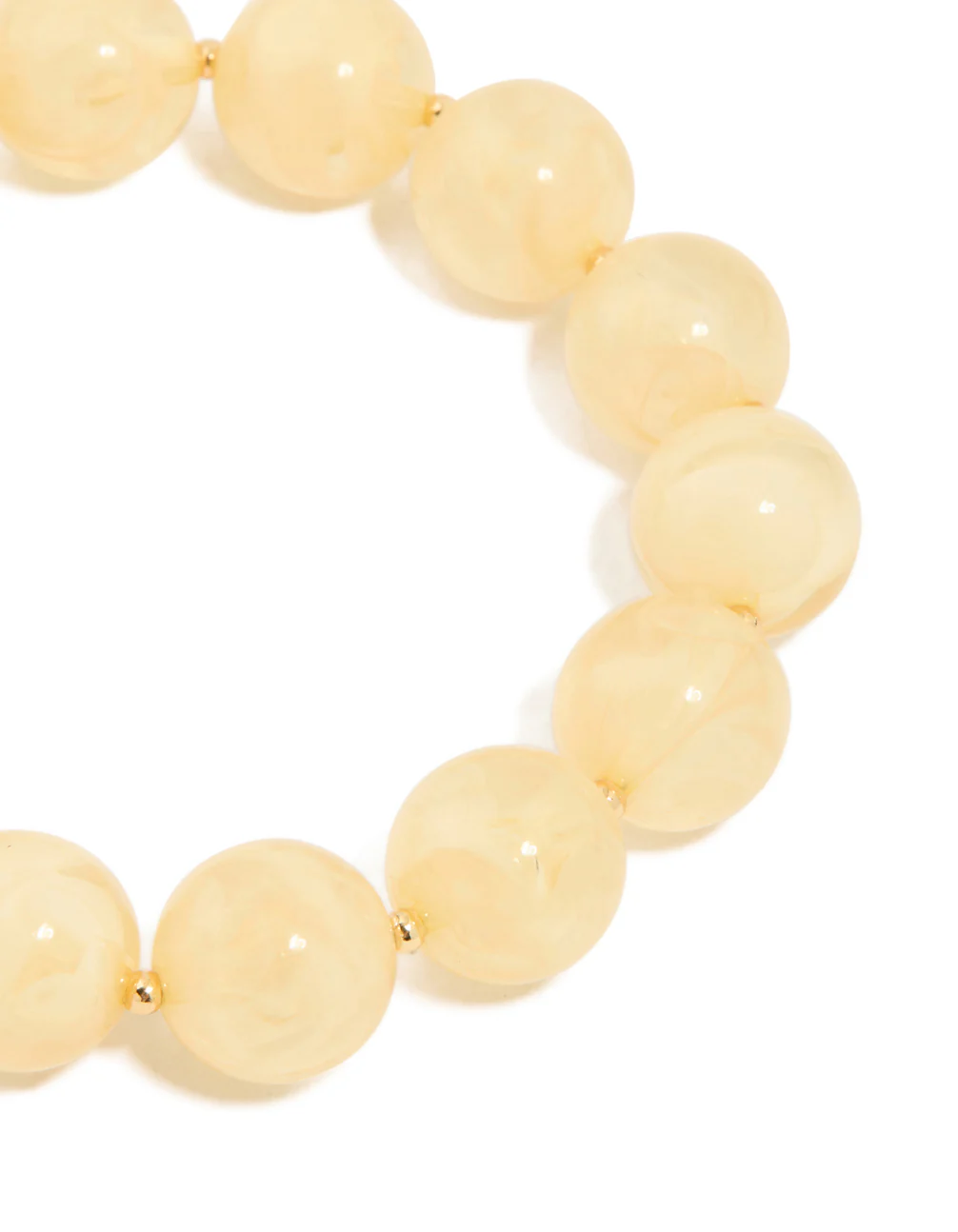 Gold Neutral Acrylic Beaded Stretch Bracelet - Image 4