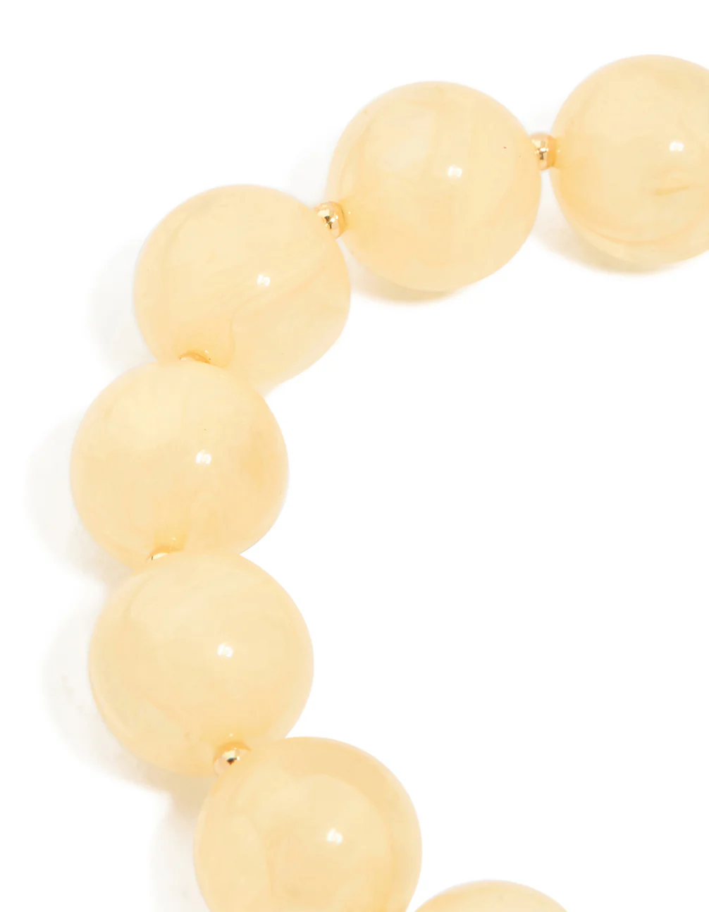 Gold Neutral Acrylic Beaded Stretch Bracelet - Image 5