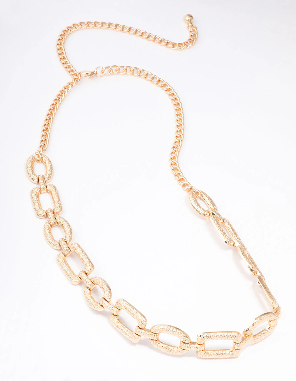 Gold Oval & Rectangle Link Chain Belt - Image 2