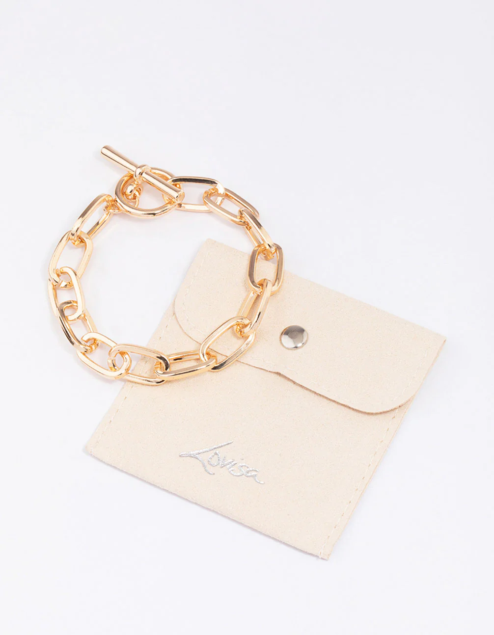 Gold Oval Link T&O Chain Bracelet - Image 4