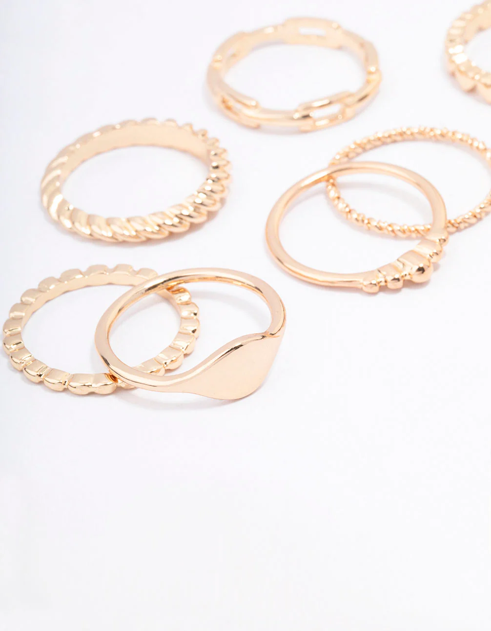 Gold Pattern Heart Ring Pack - Image 2