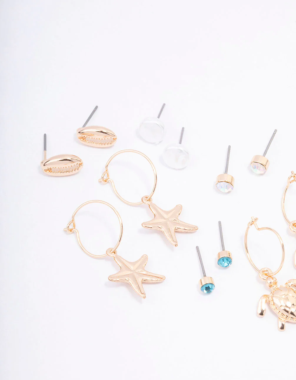 Gold Pearl Seashell Earring 8-Pack - Image 2