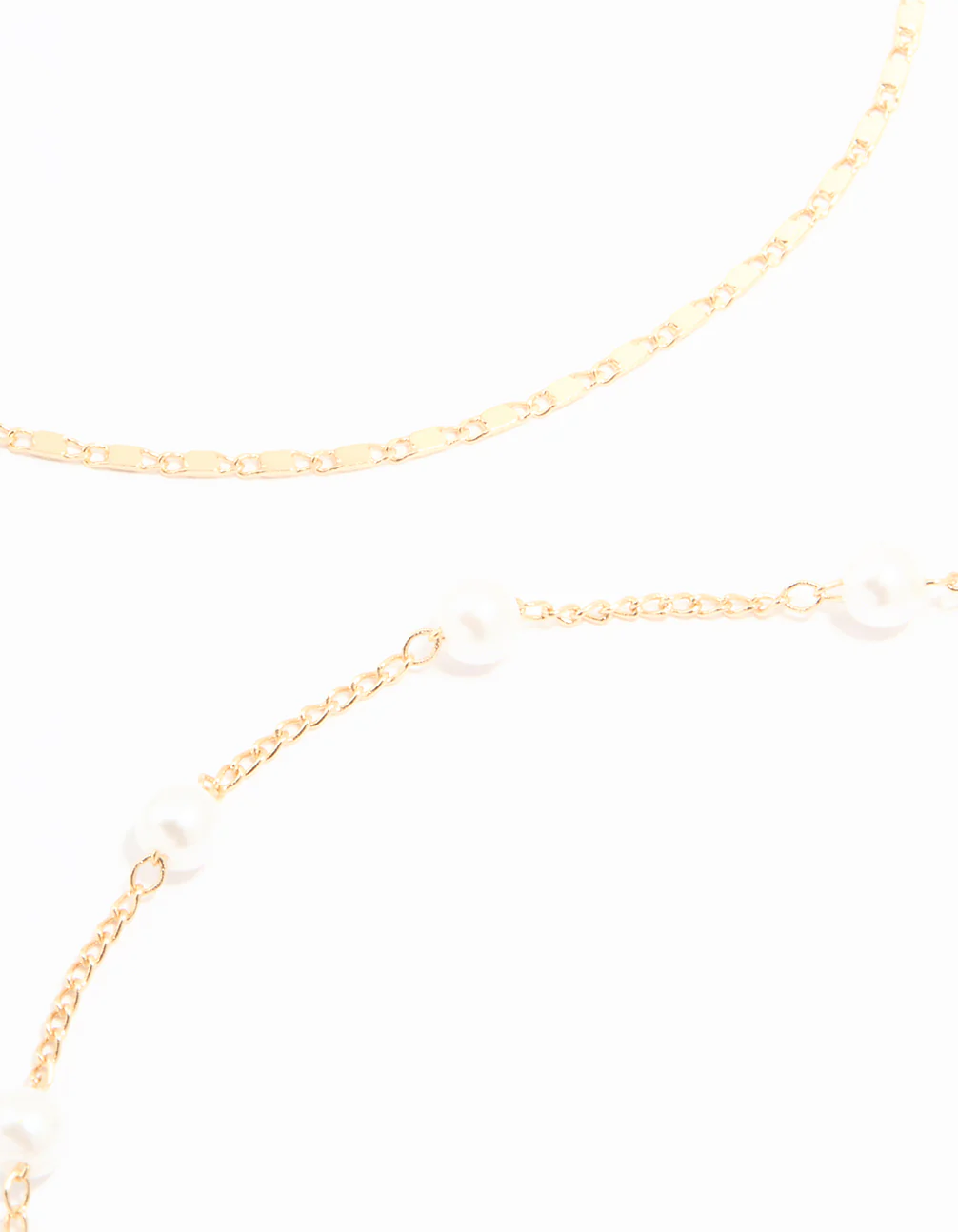 Gold Pearl & Shell Anklets 4-Pack - Image 3