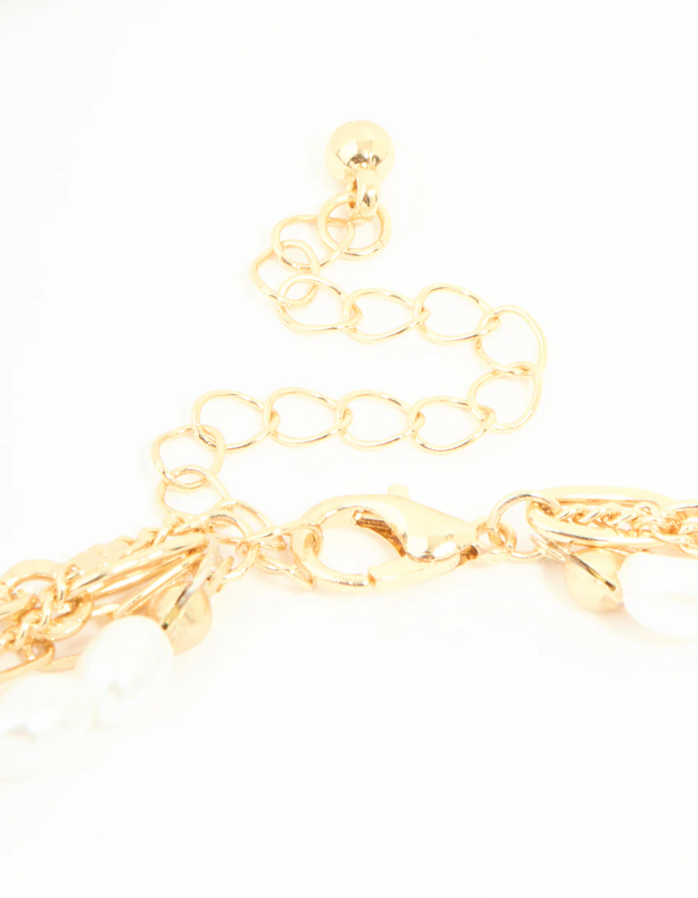 Gold Pearl Watch & Flower Layered Necklace - Image 3