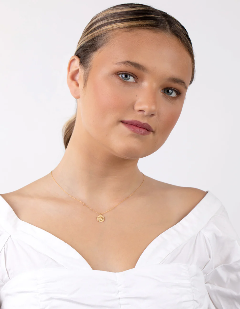 Gold Plated Sterling Silver Sixpence Necklace - Image 6