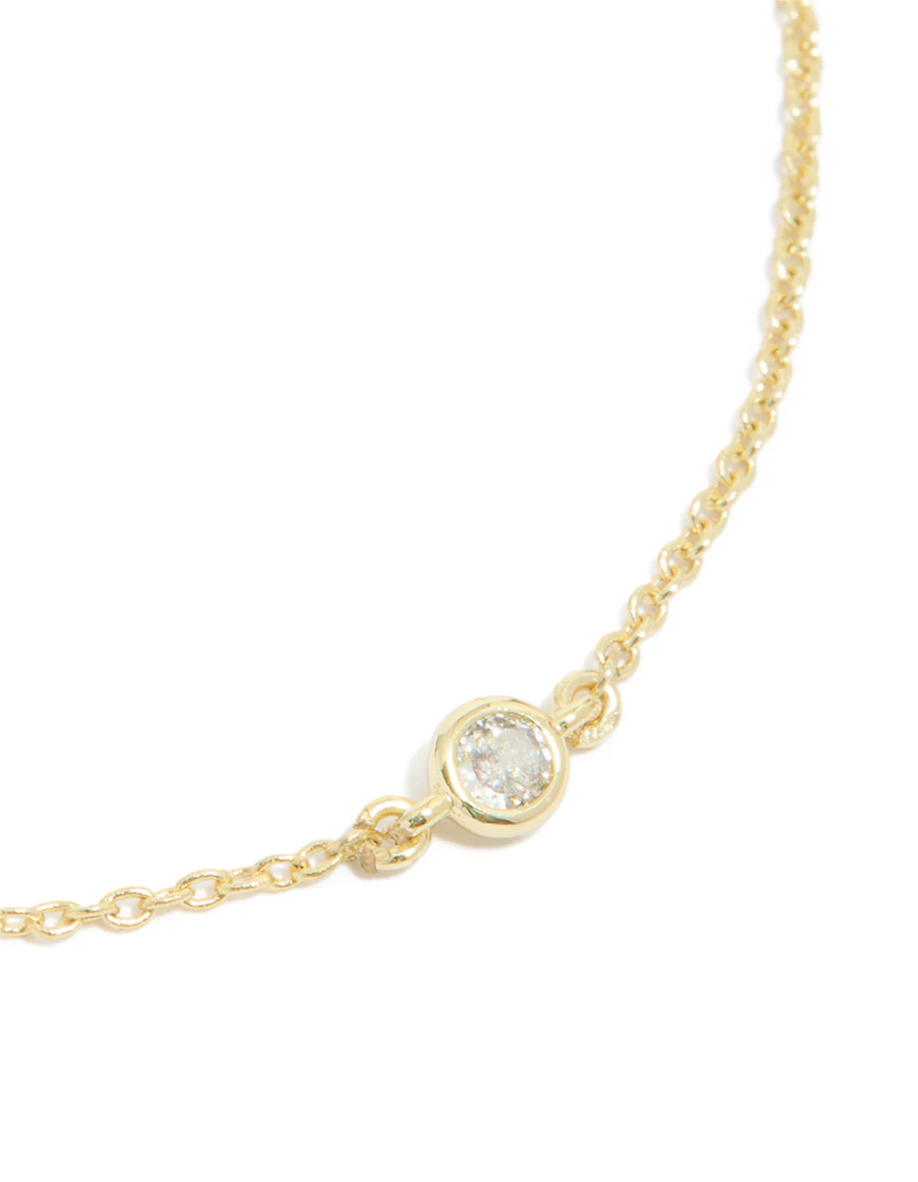 Gold Plated Brass Cubic Zirconia Circle Diamante Detail Bracelet - Image 3