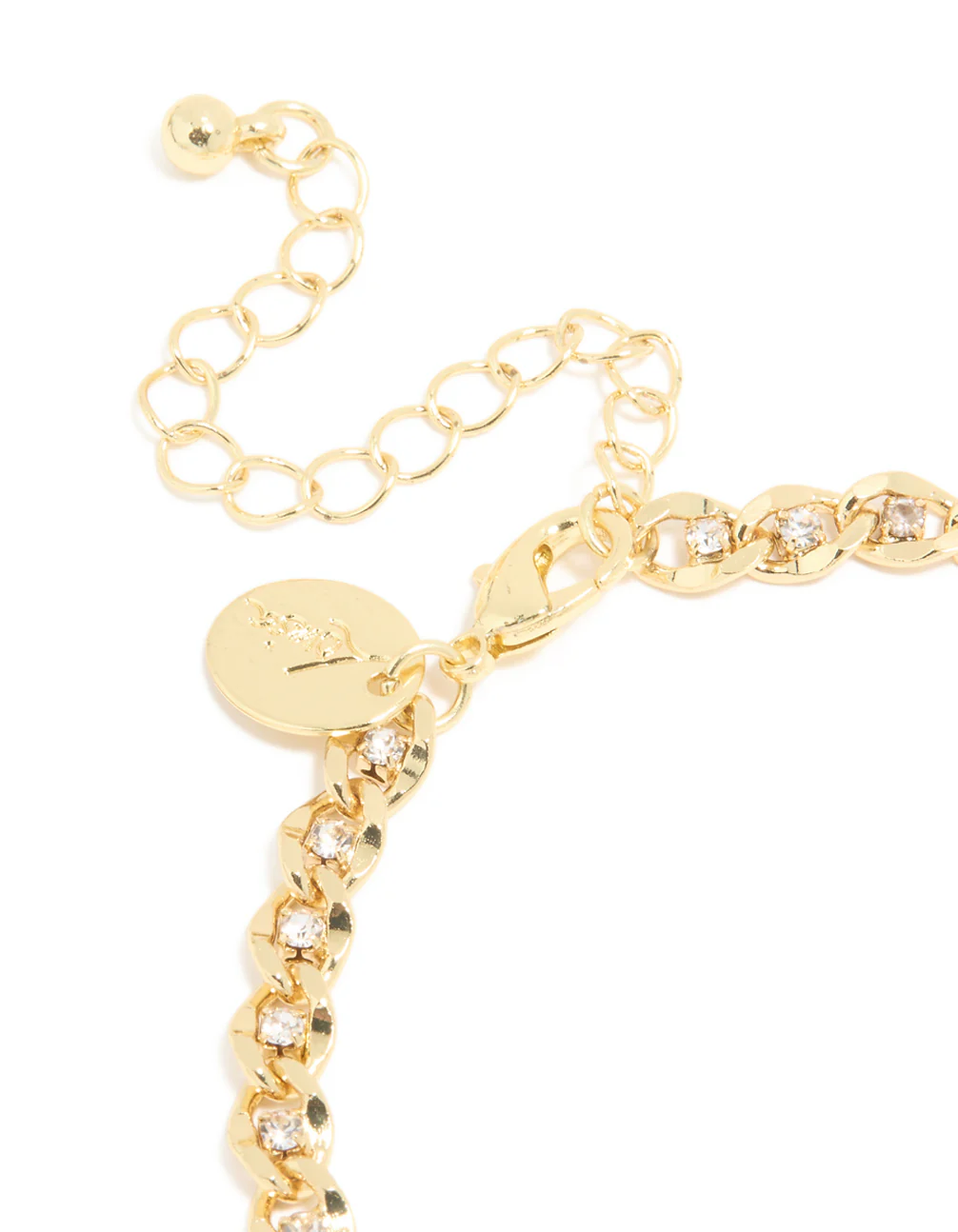 Gold Plated Brass Cubic Zirconia Diamante Chain Bracelet - Image 5
