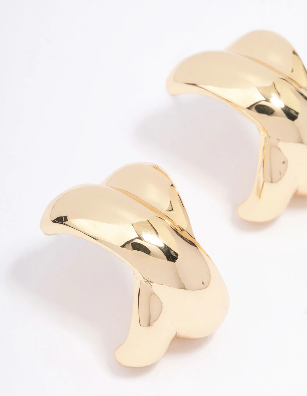 Gold Plated Cross Hoop Earrings - Image 2