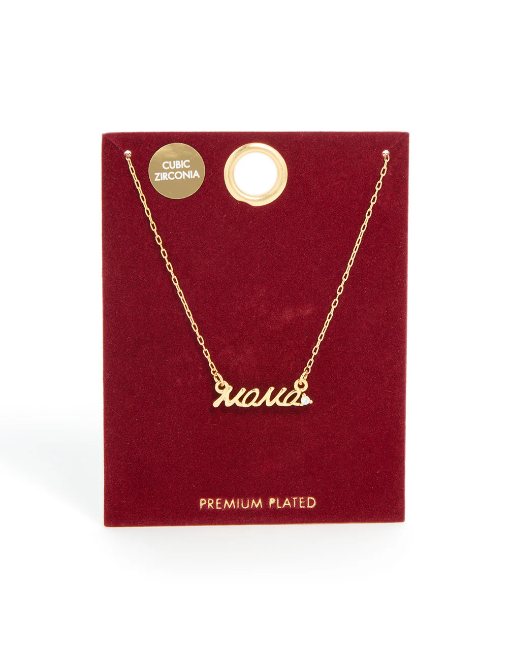 Gold Plated Cubic Zirconia 'Mama' Necklace - Image 4