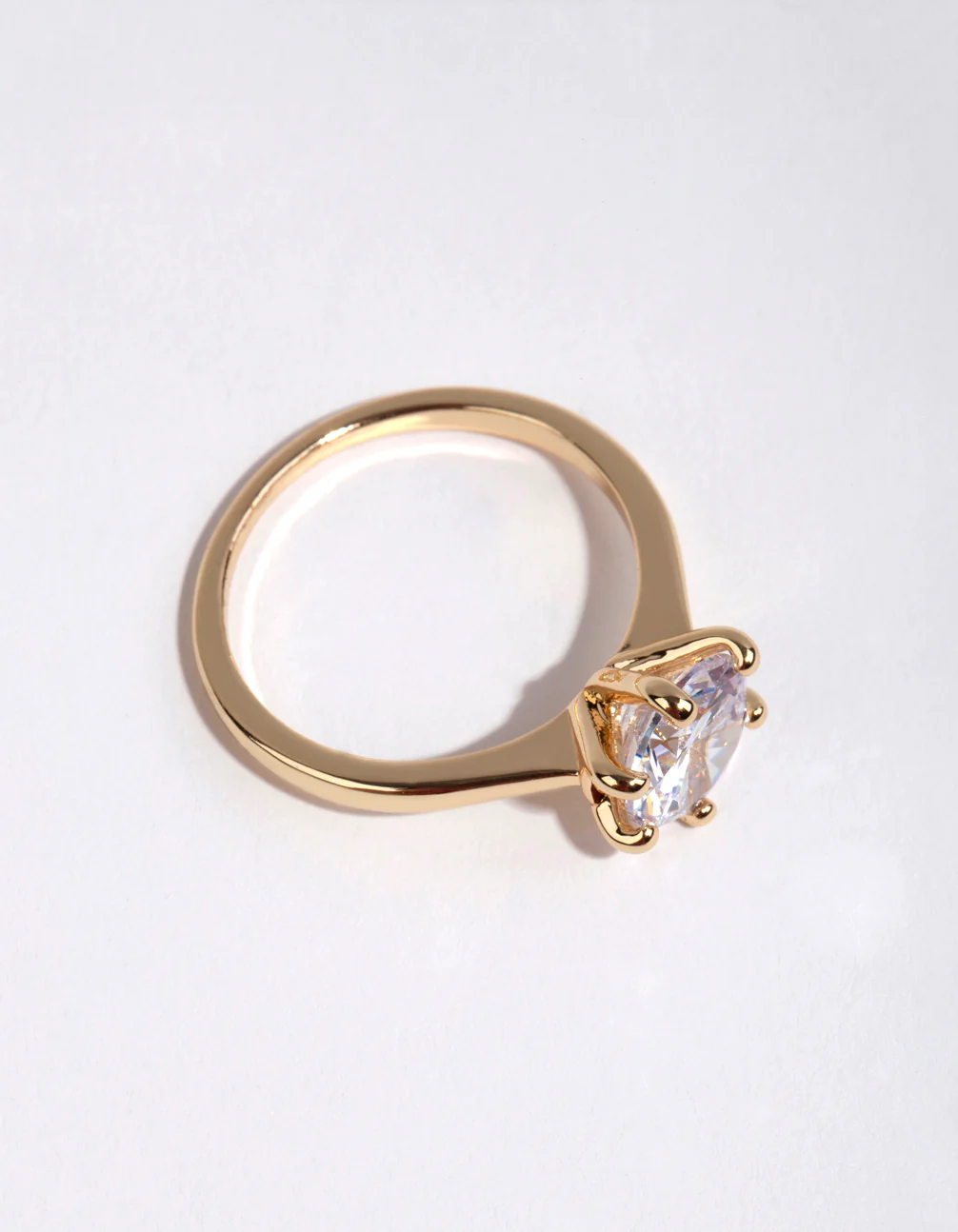 Gold Plated Round Cubic Zirconia Ring - Image 4