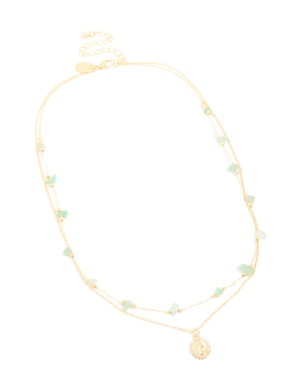 Gold Plated Cubic Zirconia Semi Precious Layered Necklace - Image 2