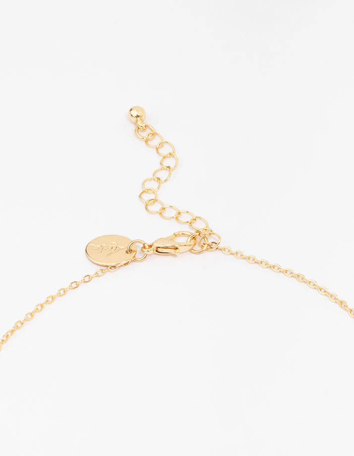 Gold Plated Diamante Capsule Shard Pendant Necklace - Image 3