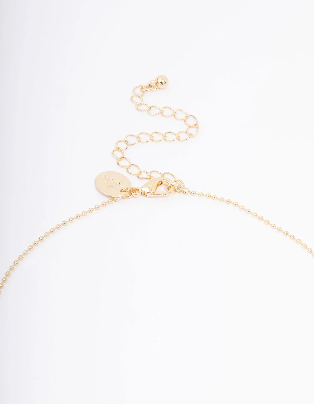 Gold Plated Diamante Heart Ball Chain Pendant Necklace - Image 3