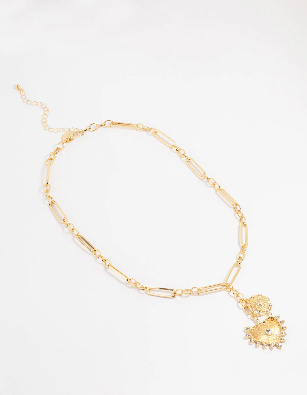 Gold Plated Heart & Sun Charm Necklace - Image 4