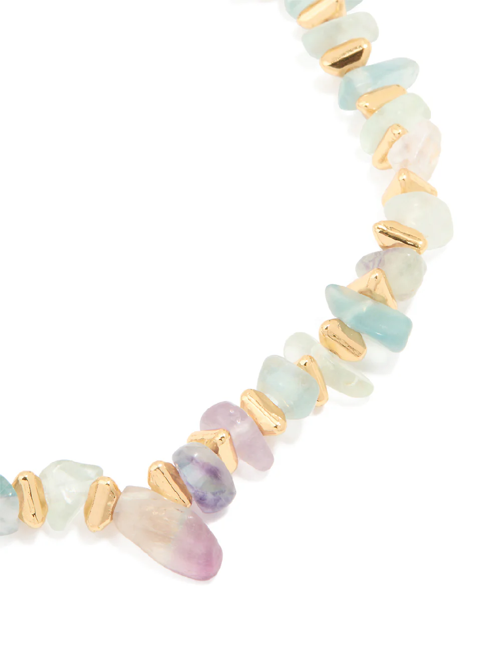 Gold Plated Mixed Semi Precious Stone Disc Bracelet - Image 4